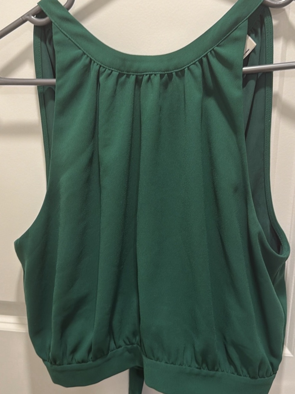 Wilfred Emerald Green Sleeveless Gathered Neck Blouse